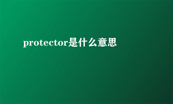 protector是什么意思