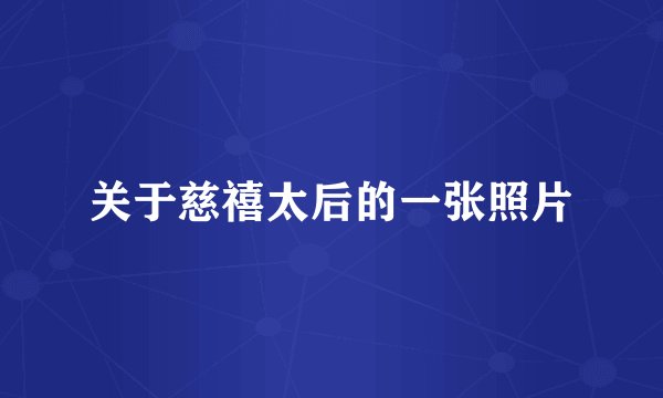 关于慈禧太后的一张照片