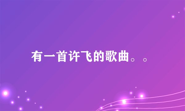 有一首许飞的歌曲。。