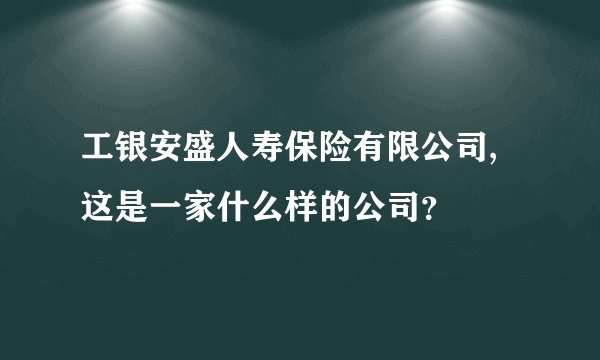 工银安盛人寿保险有限公司,这是一家什么样的公司？