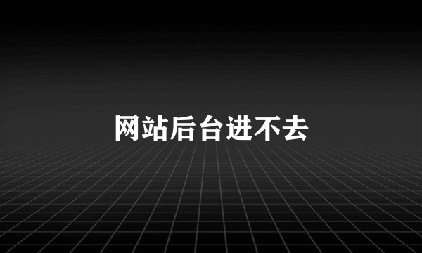 网站后台进不去