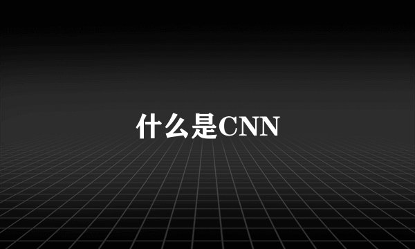 什么是CNN