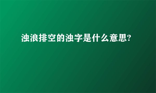 浊浪排空的浊字是什么意思?