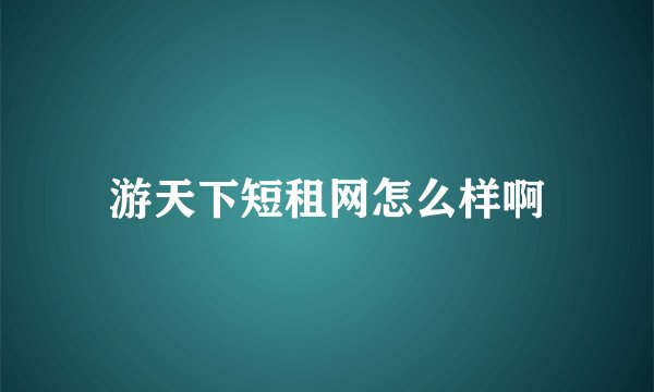 游天下短租网怎么样啊