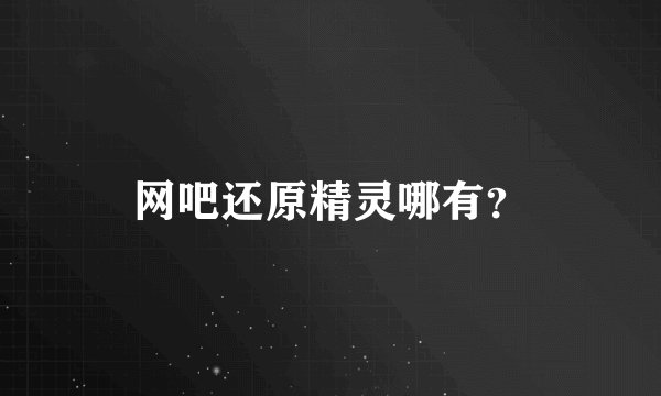 网吧还原精灵哪有？
