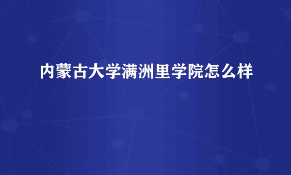 内蒙古大学满洲里学院怎么样