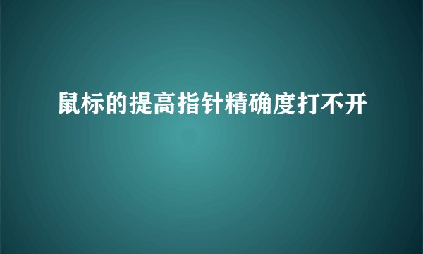 鼠标的提高指针精确度打不开
