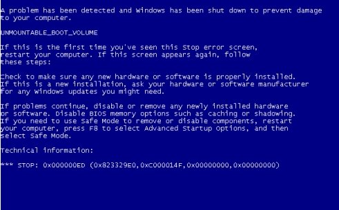 电脑蓝屏0X000000ED怎么解决啊？大神们，急求！