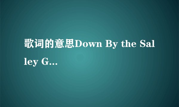 歌词的意思Down By the Salley Garden 莎莉花园