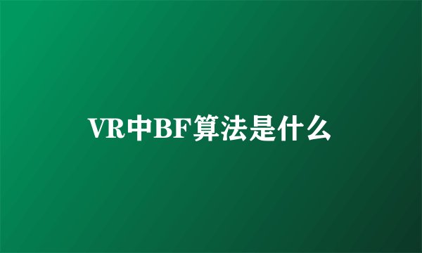VR中BF算法是什么