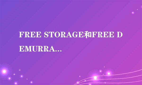 FREE STORAGE和FREE DEMURRAGE的区别