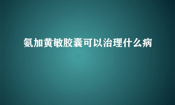 氨加黄敏胶囊可以治理什么病