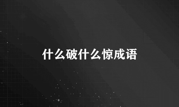 什么破什么惊成语