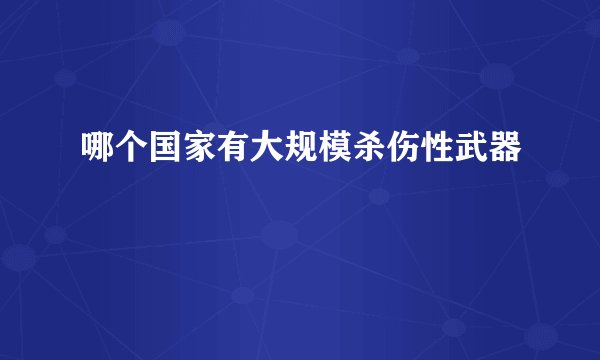 哪个国家有大规模杀伤性武器