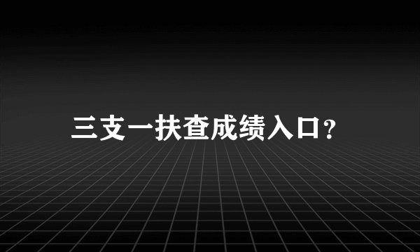 三支一扶查成绩入口？