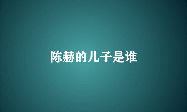 陈赫的儿子是谁