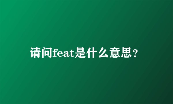 请问feat是什么意思？
