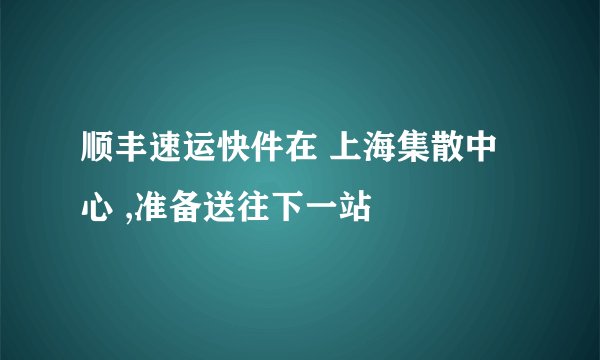 顺丰速运快件在 上海集散中心 ,准备送往下一站