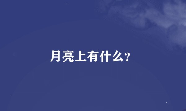 月亮上有什么？