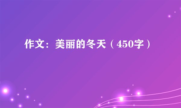 作文：美丽的冬天（450字）