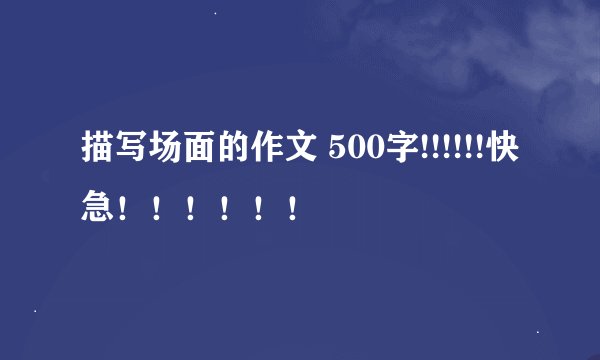 描写场面的作文 500字!!!!!!快急！！！！！！