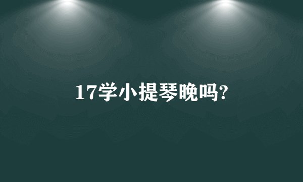 17学小提琴晚吗?