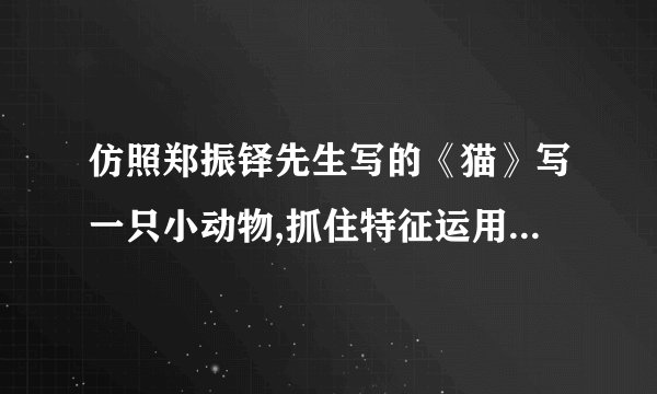 仿照郑振铎先生写的《猫》写一只小动物,抓住特征运用细节描写,200字左右。