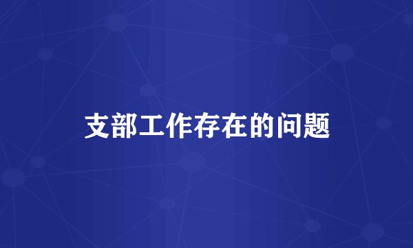 支部工作存在的问题