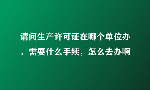 请问生产许可证在哪个单位办，需要什么手续，怎么去办啊