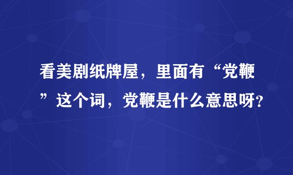 看美剧纸牌屋，里面有“党鞭”这个词，党鞭是什么意思呀？