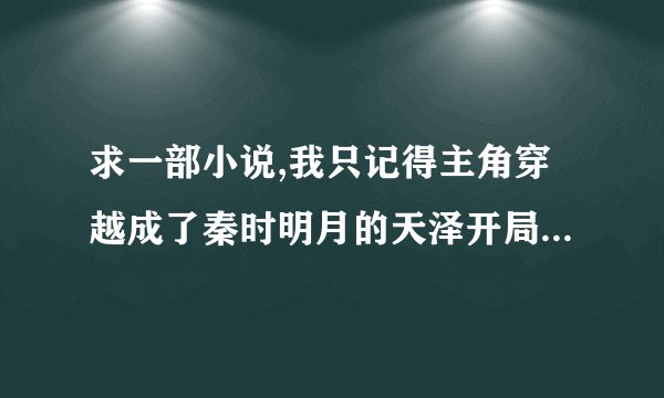 求一部小说,我只记得主角穿越成了秦时明月的天泽开局把焰灵姬从牢房里救出来给她穿上衣服？