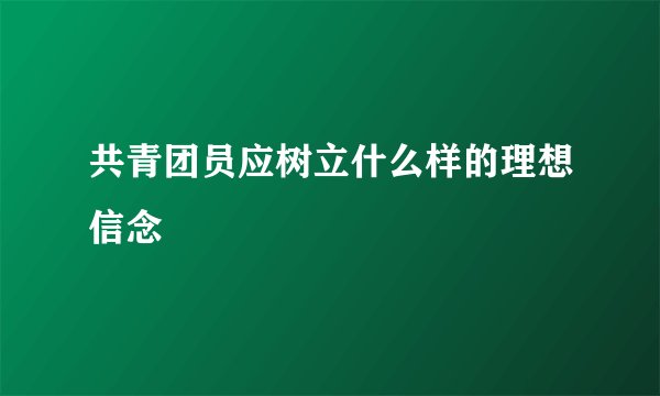 共青团员应树立什么样的理想信念