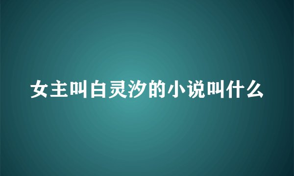 女主叫白灵汐的小说叫什么