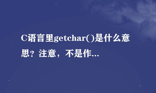 C语言里getchar()是什么意思？注意，不是作用，问的是什么意思
