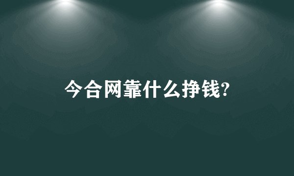 今合网靠什么挣钱?