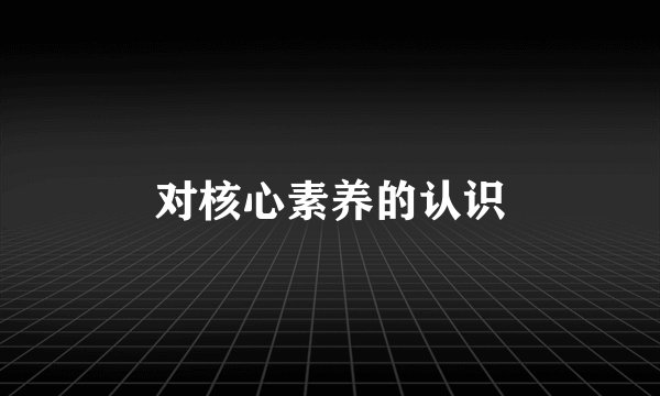 对核心素养的认识