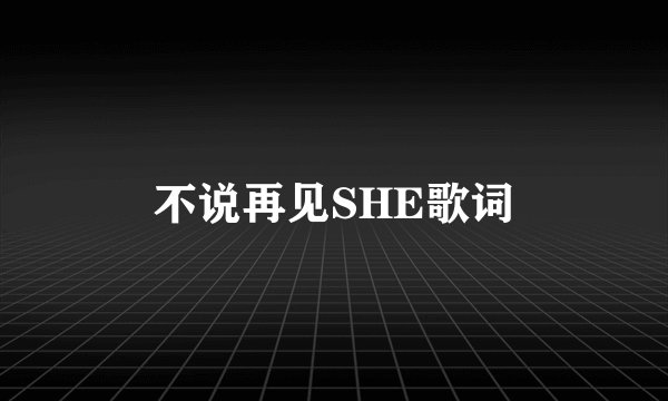 不说再见SHE歌词