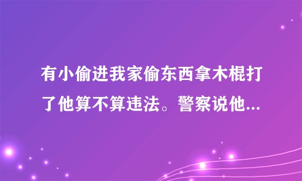 有小偷进我家偷东西拿木棍打了他算不算违法。警察说他鼻子断了。
