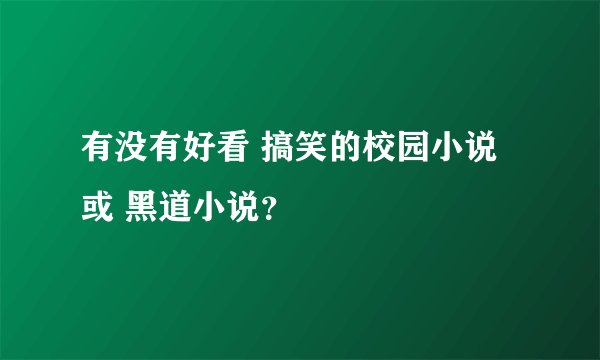 有没有好看 搞笑的校园小说 或 黑道小说？