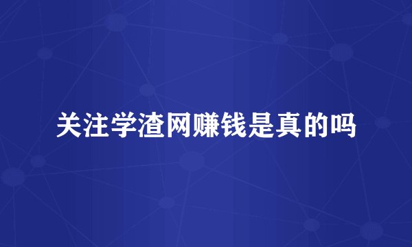 关注学渣网赚钱是真的吗