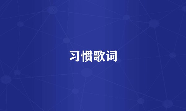 习惯歌词