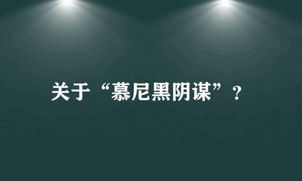 关于“慕尼黑阴谋”？