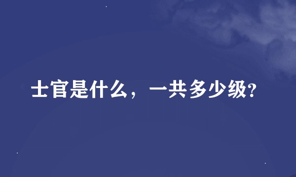 士官是什么，一共多少级？