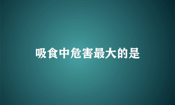 吸食中危害最大的是