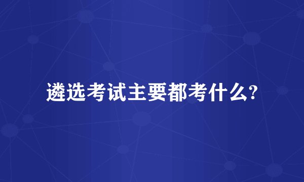 遴选考试主要都考什么?