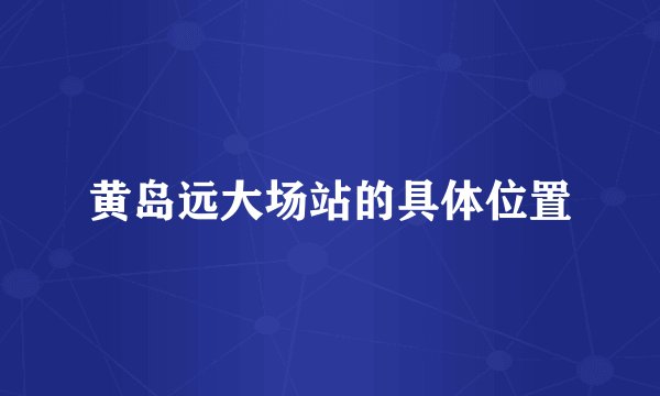 黄岛远大场站的具体位置