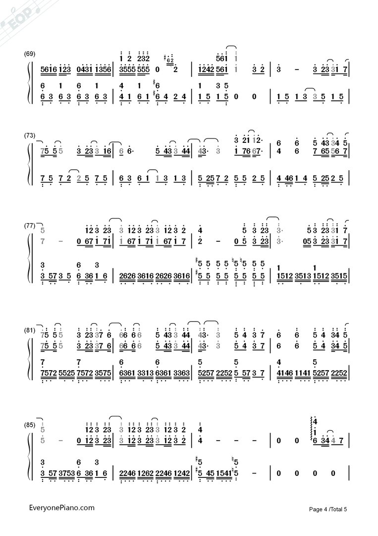 可惜没如果双手简谱版