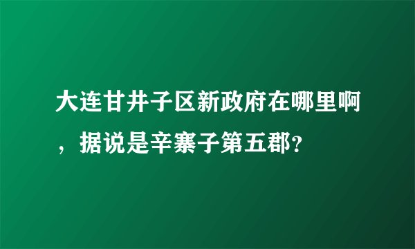 大连甘井子区新政府在哪里啊，据说是辛寨子第五郡？