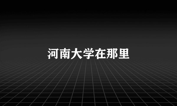 河南大学在那里