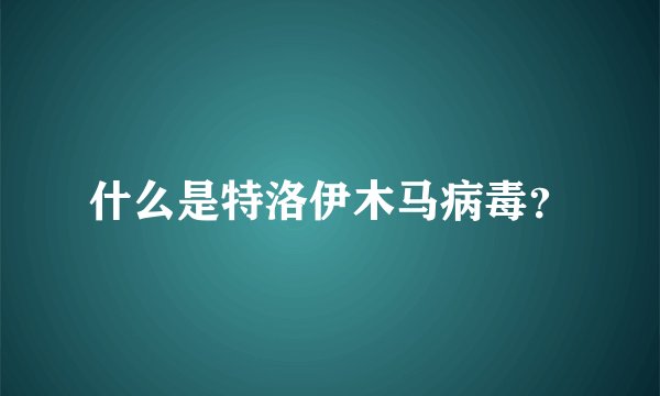 什么是特洛伊木马病毒？